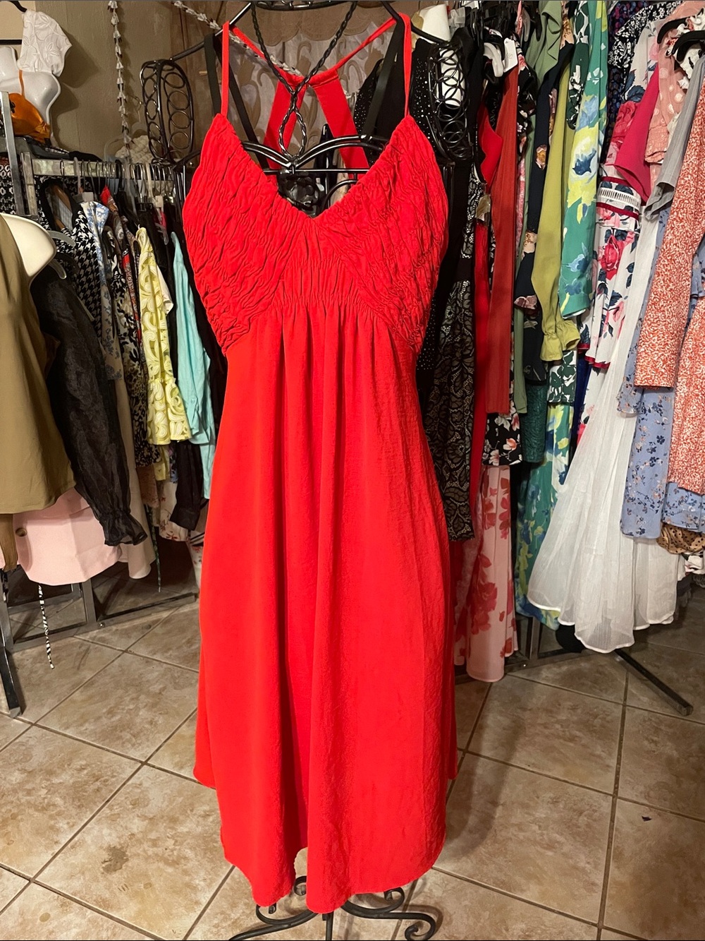 Black Label Red Backless Sundress